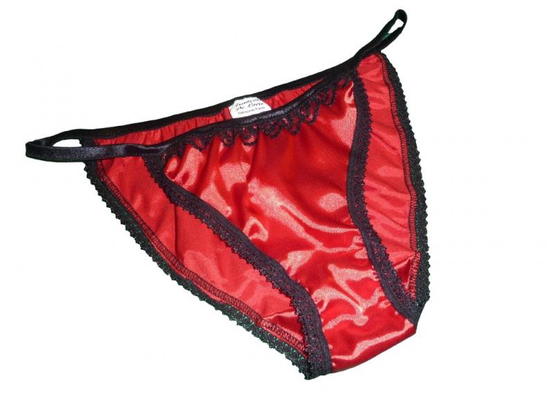 Red and black Tanga Panties